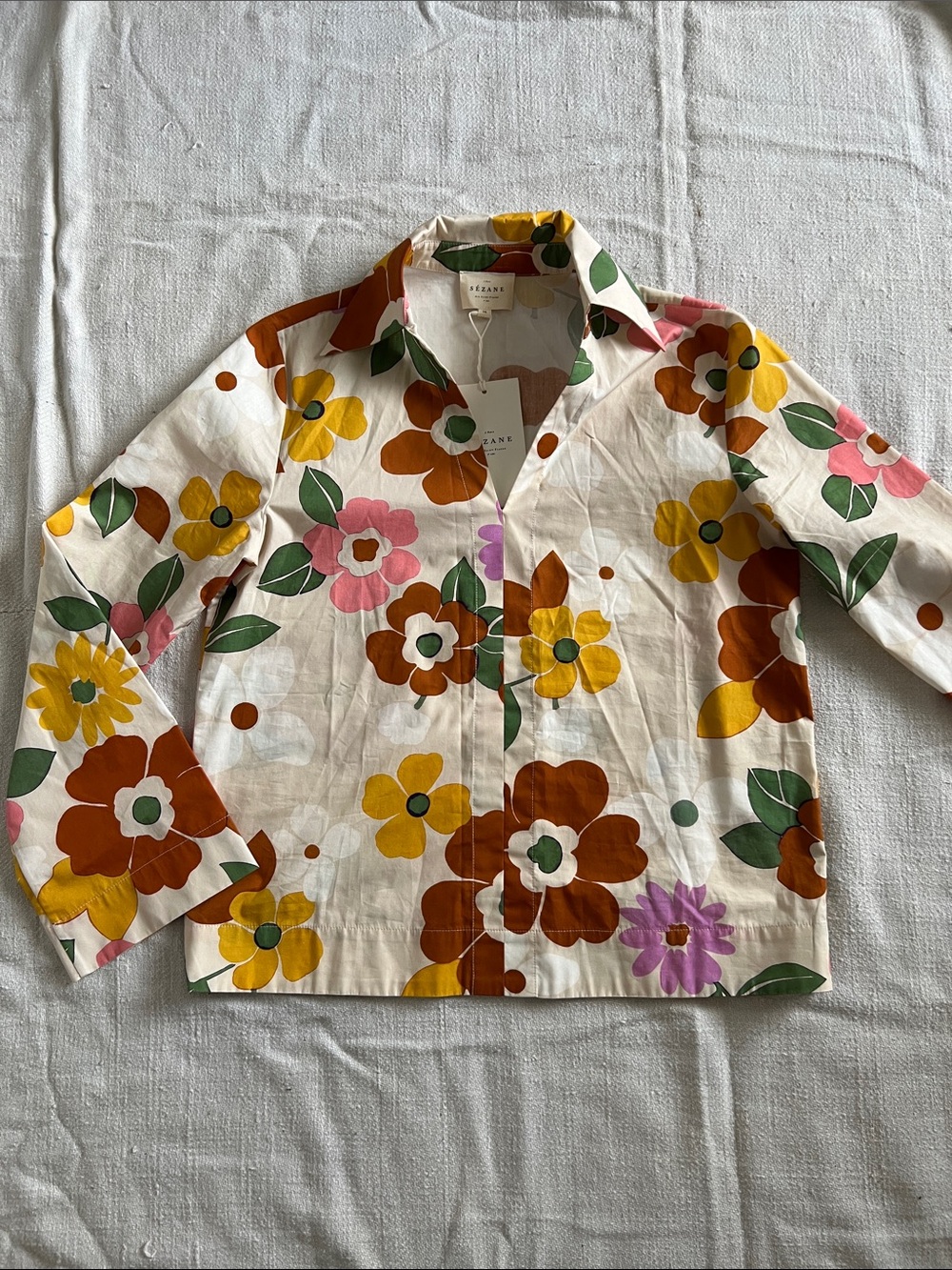 Sezane Angelique Shirt Sol Print - Size 4